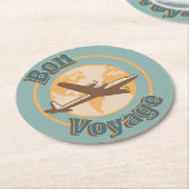 ボンボヤージュワールドツアーデザイン ラウンドペーパーコースター (アングル)