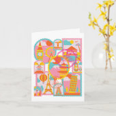 ボンボヤージュ折り返しグリーティングカード カード (黄色い花)