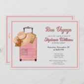 ボンボヤージュ退職パーティースーツケースアドベンチャー 招待状 (正面/裏面)