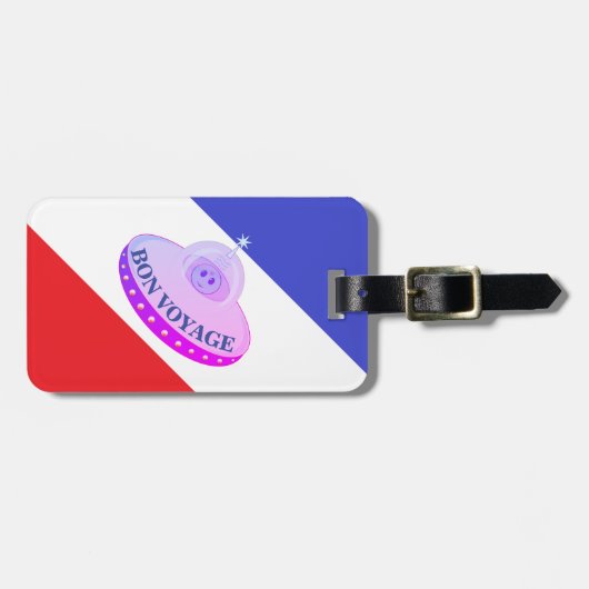 ボンボヤージョ飛んでいるイス ラゲッジタグ (正面横)