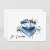 ボンボヤージローボートブルーの花 ポストカード (正面/裏面)