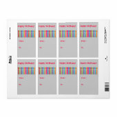 ボンボンパーティーハッピーバースデーギフトラベルカラフル ラベル (フルシート)