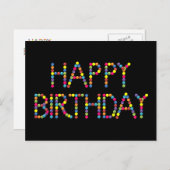 ボンボンパーティーレインボーハッピーバースデーはがき ポストカード (正面/裏面)