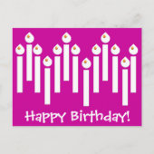 ボンボン菓子のパーティーの虹のハッピーバースデーの郵便はがき ポストカード (正面)