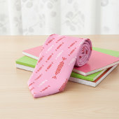 ボンボン赤と白オンピンク ネクタイ