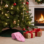 ボンボン赤と白オンピンク ネクタイ