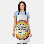 ボンヴィンテージスタイルロゴTシャツラベルキーチェーン エプロン (着用した状態)