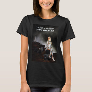 ボン・ボヤージュ!かわいい女性。幸せな宇宙 Tシャツ