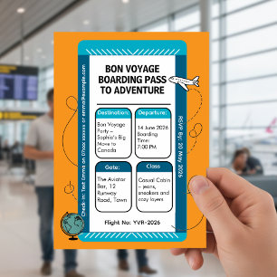 ボン ヴォワイヤー 旅行パーティー 搭乗券 招待状