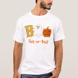 ボーおもしろいハロウィーンのメンズTシャツ Tシャツ