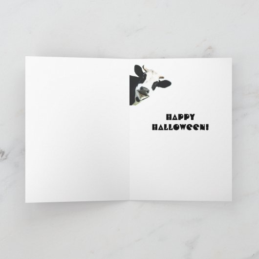 ボーおもしろいーは牛の月のモーハロウィンを意味する カード (内部)