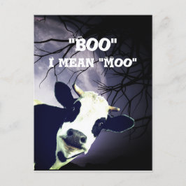 ボーおもしろいーは牛の月のモーハロウィンカードのこと ポストカード