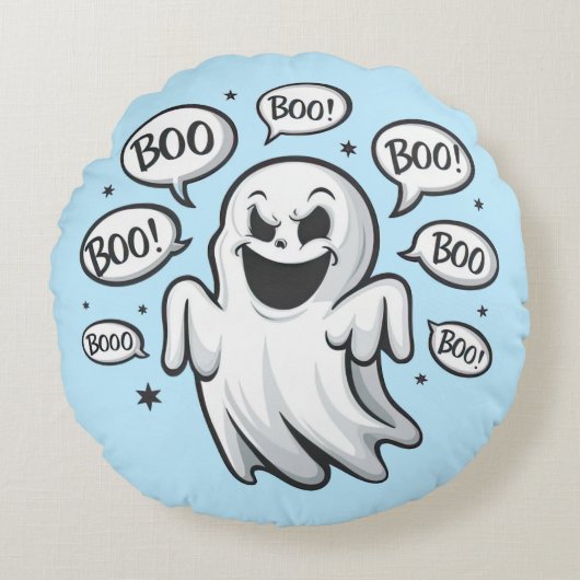 ボーおもしろい幽霊 ラウンドクッション (正面)