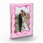 ボーお洒落ウ | ピンクの波状のフォトフレーム フォトブロック (左)