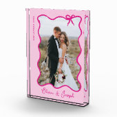 ボーお洒落ウ | ピンクの波状のフォトフレーム フォトブロック (右)