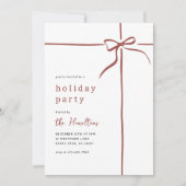 ボーお洒落ウ | レッドリボンクリスマスホリデーパーティー 招待状 (正面)