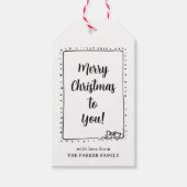 ボーお洒落ウ | 白黒のメリークリスマス ギフトタグ (正面)