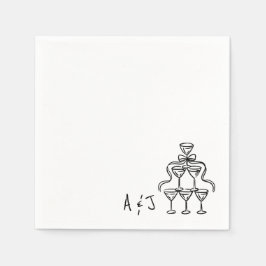 ボーお洒落カクテルタ結婚ワーズのナプキン スタンダードカクテルナプキン