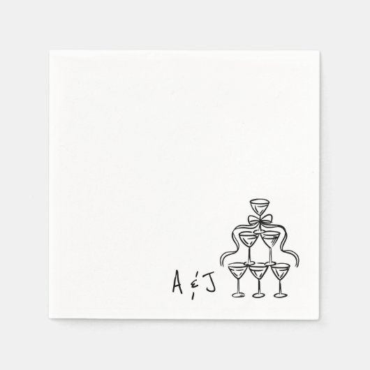 ボーお洒落カクテルタ結婚ワーズのナプキン スタンダードカクテルナプキン (正面)