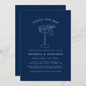 ボーお洒落ストックザバーカップルシャワー招待状 招待状 (正面/裏面)