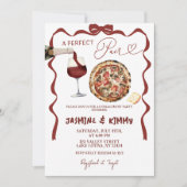 ボーお洒落パーフェッイタリアントペア婚約 招待状 (正面)