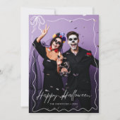 ボーお洒落フレームハッピーハローウィン写真 カード (正面)