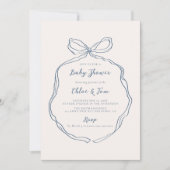 ボーお洒落ブルストライプブルー 招待状 (正面)