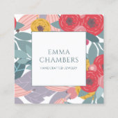 ボーお洒落ホ色彩の鮮やかフローライヤリング表示カード スクエア名刺 (正面)