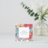 ボーお洒落ホ色彩の鮮やかフローライヤリング表示カード スクエア名刺 (スタンド正面)