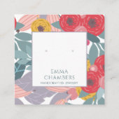 ボーお洒落ホ色彩の鮮やかフローライヤリング表示カード スクエア名刺 (正面)