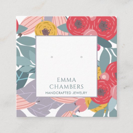 ボーお洒落ホ色彩の鮮やかフローライヤリング表示カード スクエア名刺 (正面)