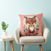 ボーお洒落ーキツネとフローラクラウンウッドランド クッション (椅子)