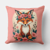 ボーお洒落ーキツネとフローラクラウンウッドランド クッション (正面)