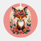 ボーお洒落ーキツネとフローラクラウンウッドランド メタルオーナメント (裏面)