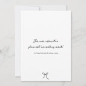 ボーお洒落&リボンブラック&ホワイト結婚ズ 招待状 (裏面)