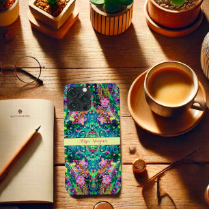 ボーかわいらしカラフルフローラスタイリッシュ名 iPhone 13 PRO MAXケース