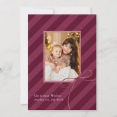 ボーかわいらしクストライプスシンプル写真エレガント シーズンカード (正面)