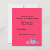 ボーかわいらしスパ誕生日パーティーへの招待 招待状 (裏面)