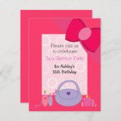 ボーかわいらしスパ誕生日パーティーへの招待 招待状 (正面/裏面)