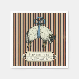 ボーかわいらしヒツジ™コレクション – 誕生情報/ スタンダードカクテルナプキン