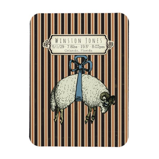 ボーかわいらしヒツジ™コレクション – 誕生情報/ マグネット (縦)