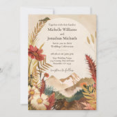 ボーかわいらしマウンテンワイルドフラワー結婚式招待状 招待状 (正面)