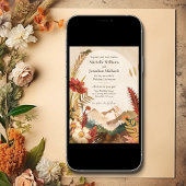 ボーかわいらしマウンテンワイルドフラワー結婚式招待状 招待状