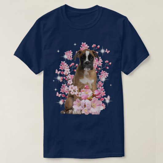 ボーアドッグ日本のさくらんぼ桜花 Tシャツ (デザイン正面)