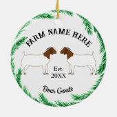 ボーアパーソナライズされたヤートファームパインリース セラミックオーナメント (裏面)