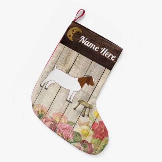 ボーアパーソナライズされたヤートファーム スモールクリスマスストッキング (正面 (吊り時))