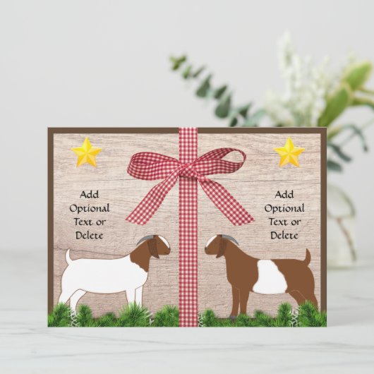 ボーアヤギ素朴のクリスマスグリーティング シーズンカード (スタンド正面)