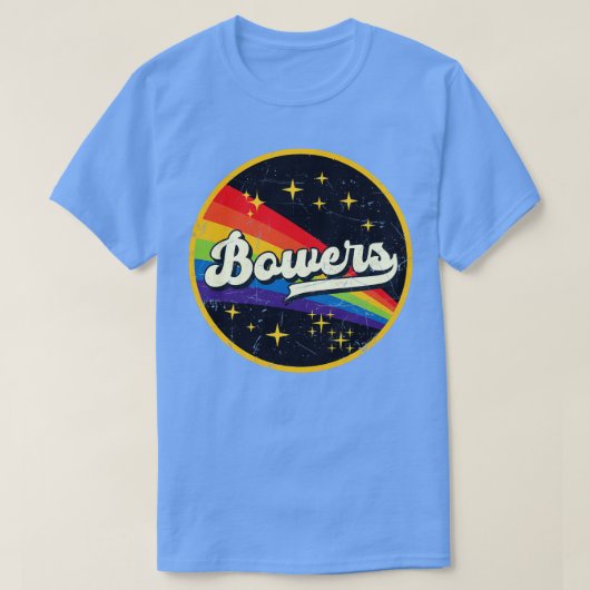 ボーアーズレインボーイン宇宙ヴィンテージGrungeStyle Tシャツ (デザイン正面)
