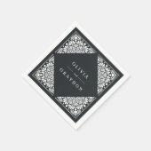 ボーアーツパーソナライズされた結婚ズ スタンダードカクテルナプキン (角)