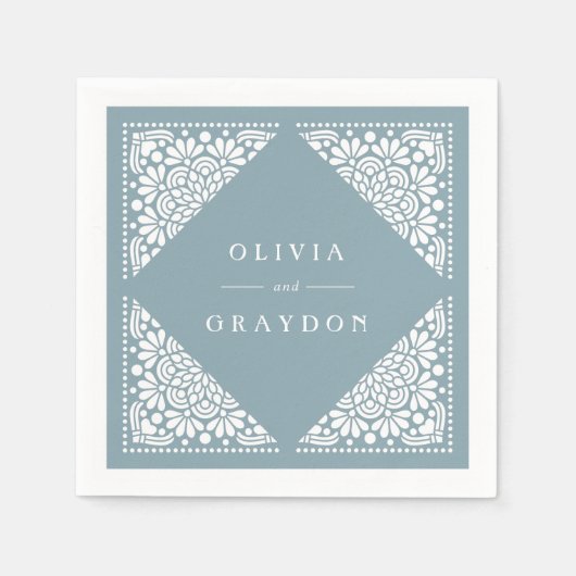 ボーアーツパーソナライズされた結婚ズ スタンダードカクテルナプキン (正面)